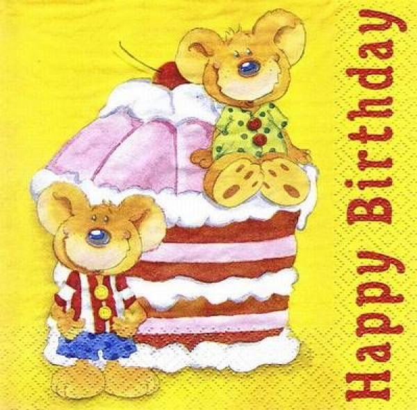 s7108 - Happy Birthday - Servietten - Packung - 20 Stück