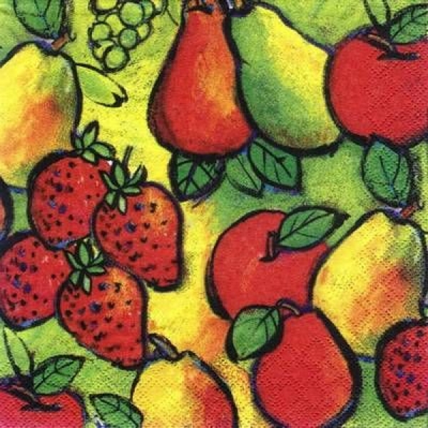 s7112 - Obst und Beeren - Servietten - Packung - 40 Stück