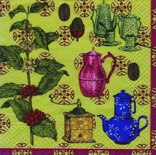 s7154 - Coffee - green - Napkins - Package - 20 pcs.