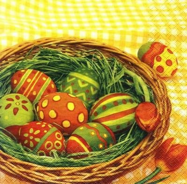 s7202 - Easter Basketr - Servietten - Packung - 20 Stück