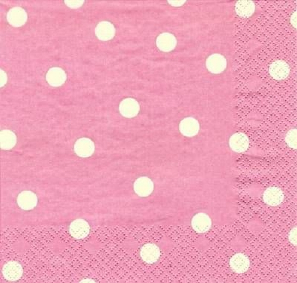 s7249 - Dots - rosa/weiß - Servietten - Packung - 20 Stück.