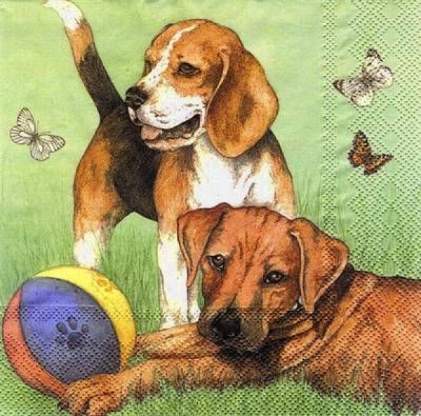 s7288 - Playing Dogs - Napkins - Package - 20 pcs.