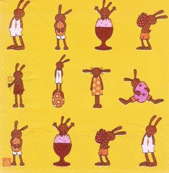 s7353 - Funny Rabbits - Servietten - Packung - 20 Stück
