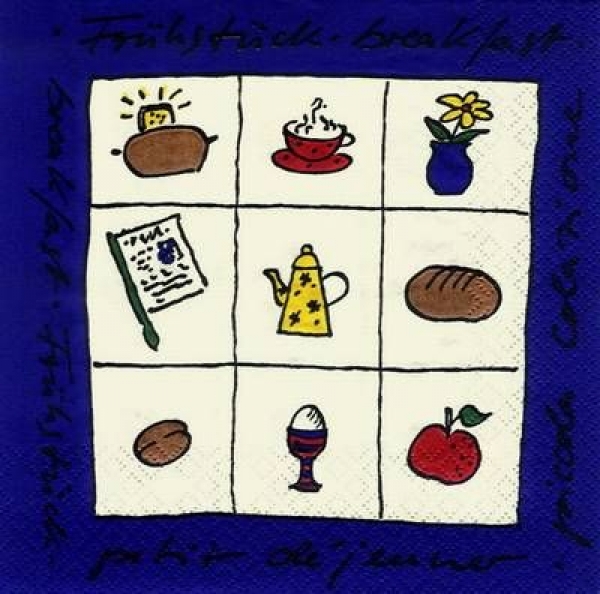 s7360 - Breakfast - blau - Napkins - Package - 20 pcs..