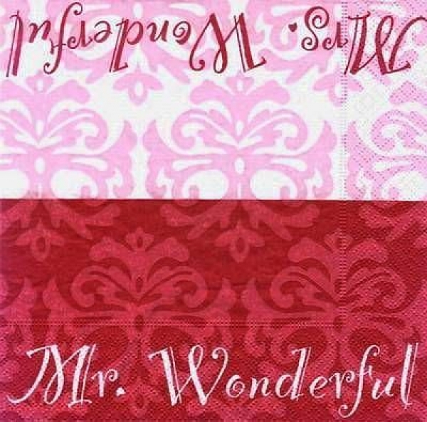 s7444 - Mrs. & Mr. Wonderful - Servietten - Packung - 20 Stück