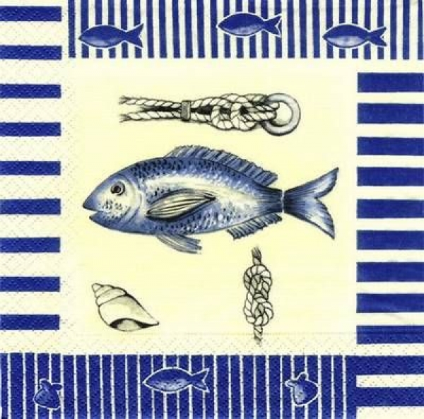 s7560 - Maritim - blau - Servietten - Packung - 20 Stück