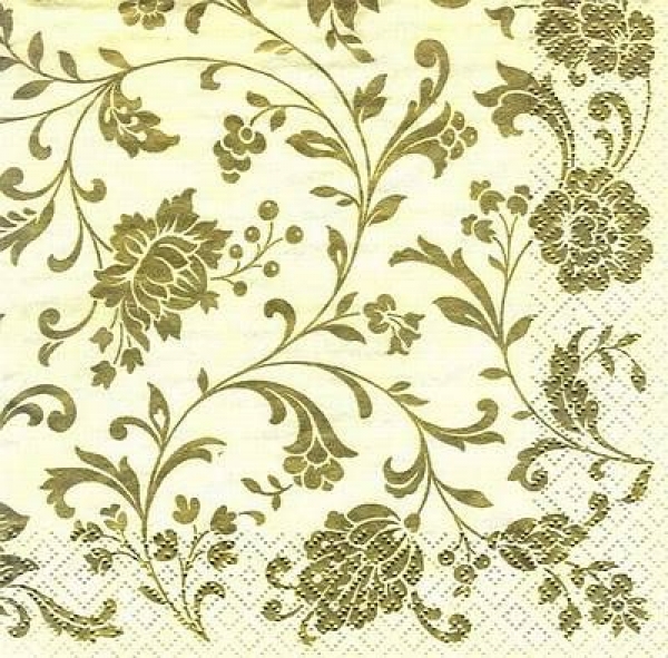 s7599 - Arabesque - gold-ivory - Servietten - Packung - 20 Stück