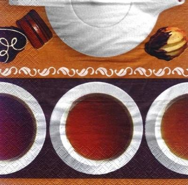 s7602 - Enjoy your Tea - caramel - Napkins - Package - 20 pcs.