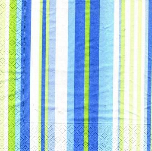 s7720 - Streifen blau/grün - Servietten - Packung - 20 Stück
