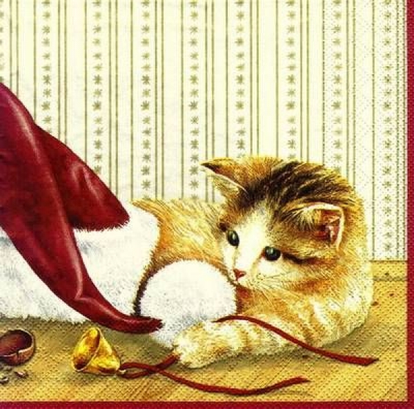 s7811 - Katz und Maus - cream - Servietten - Packung - 20 Stück