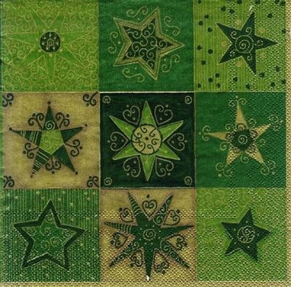 s7830 - Classic Stars - green - Servietten - Packung - 20 Stück