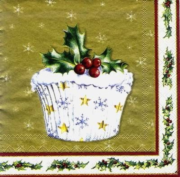 s7832 - Cupcakes - gold - Servietten - Packung - 20 Stück