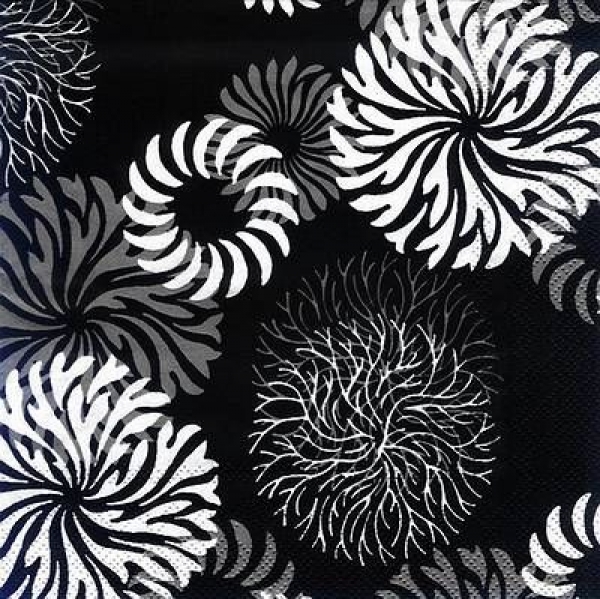 s7841 - Cascade - black white - Servietten - Packung - 20 Stück