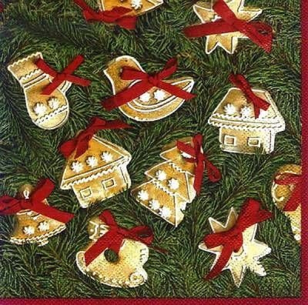 s7871 - Gingerbread Ornaments - Napkins - Package - 20 pcs.