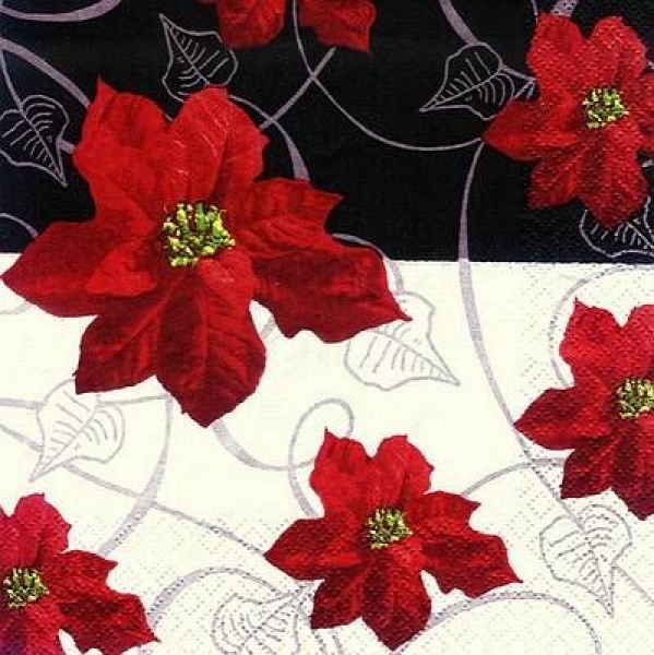 s7963 - Modern Pointsettia - Napkins - Package - 20 pcs.