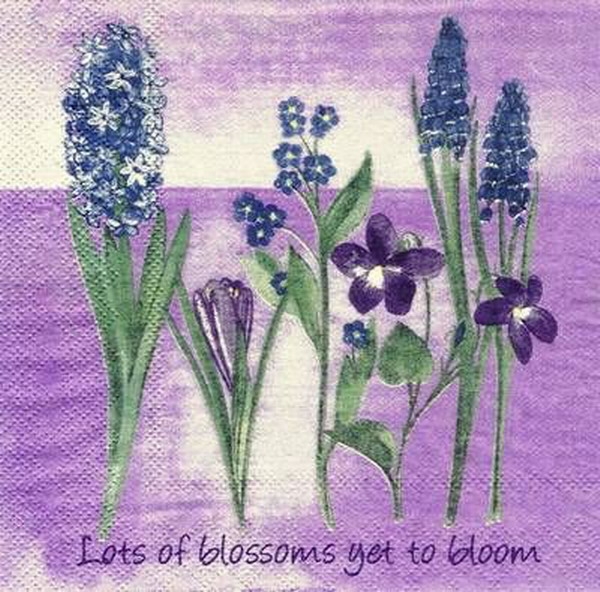 s8182 - Lots of Blossoms - lilac - Napkins - Package - 20 pcs..