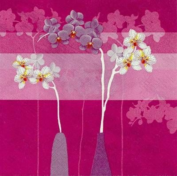 s8234 - Pink Orchid - purple - Napkins - Package - 20 pcs..