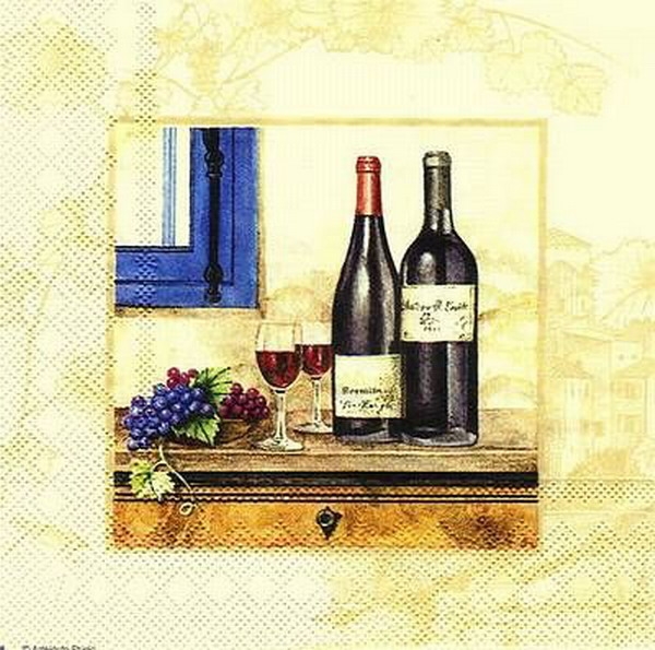 s8255 - Red Wine - creme - Servietten - Packung - 20 Stück