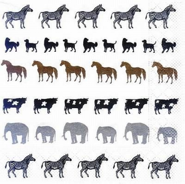 s8385 - Zebra u. Co. - Servietten - Packung - 20 Stück