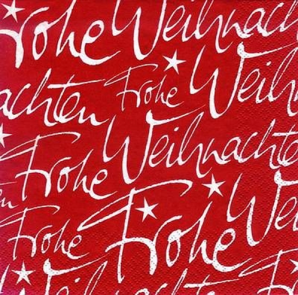 s8471 - Frohe Weihnachten - rot/weiß - Servietten - Packung - 20 Stück