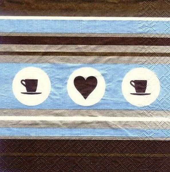 s8508 - Coffee Stripes - Servietten - Packung - 20 Stück