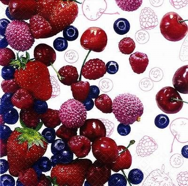 s8534 - Beeren - Servietten - Packung - 20 Stück