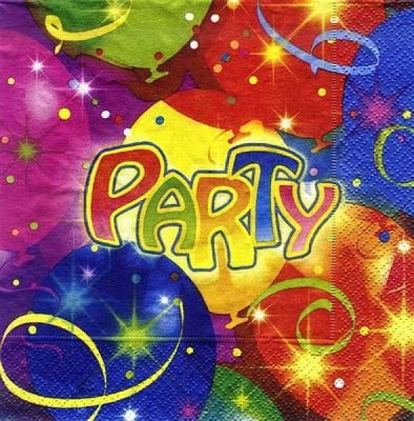 s8716 - Ballon Party - Servietten - Packung - 20 Stück.
