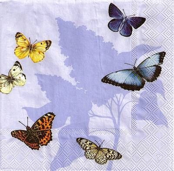 s8777 - Butterfly - lila - Napkins - Package - 20 pcs.