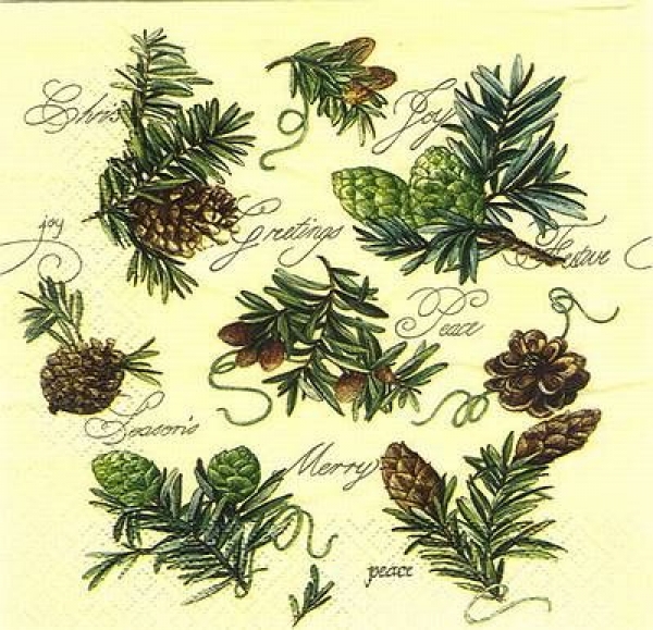 s8818 - Fir Cones - Napkins - Package - 20 pcs.