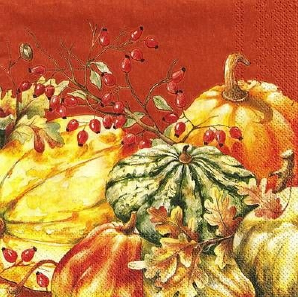 s9005 – Kürbiszeit – Servietten – 33 x 33 cm - Packung – 20 Stück