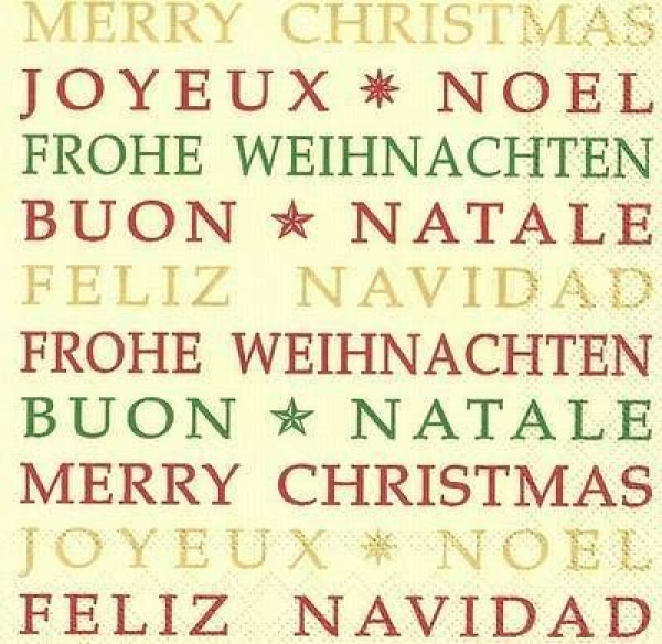 s9028 - Feliz Navidad - cream - Servietten - Packung - 20 Stück