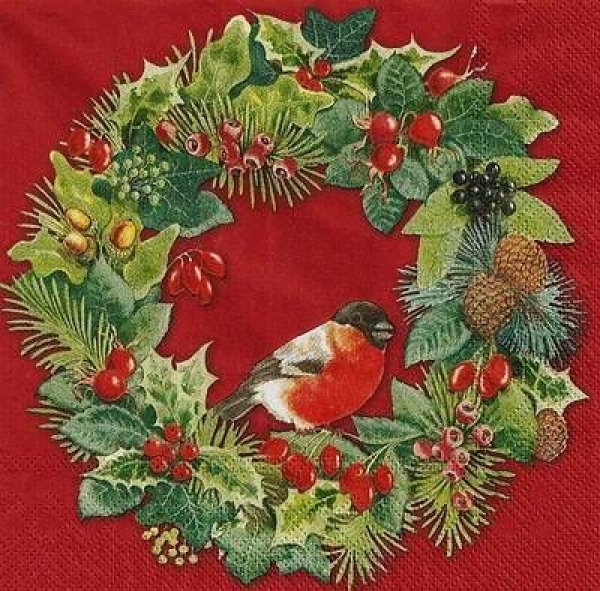 s9029 - Winter Bird - red - Napkins - Package - 20 pcs.