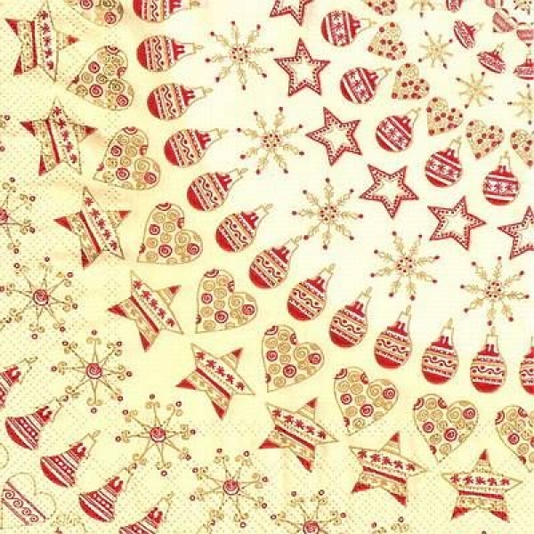 s9053 - Boda Christmas - cream red - Napkins - Package - 20 pcs.