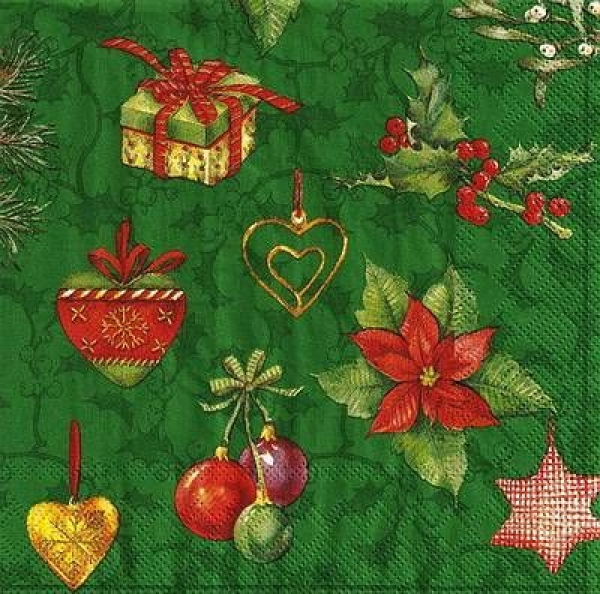s9124 - Feeling Christmas - green - Servietten - Packung - 20 Stück