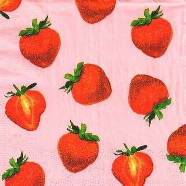 s9173 - Erdbeeren - Servietten - Packung - 40 Stück