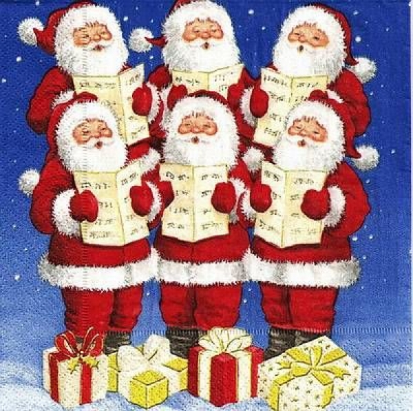 s9289 - The Santa Singers - Servietten - Packung - 20 Stück
