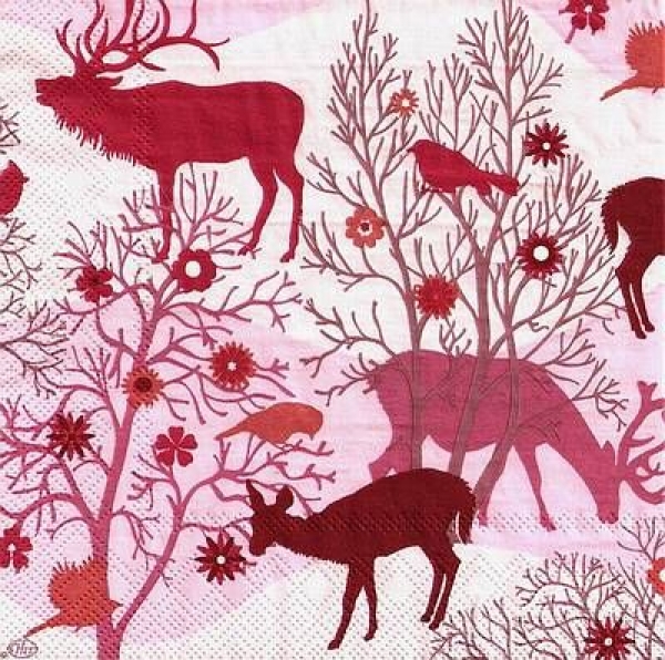 s9354 - Encjanted Forest - red - Napkins - Package - 20 pcs.