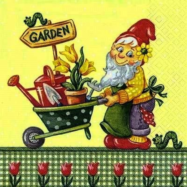 s9451 - Garden Dwart - green - Servietten - Packung - 20 Stück