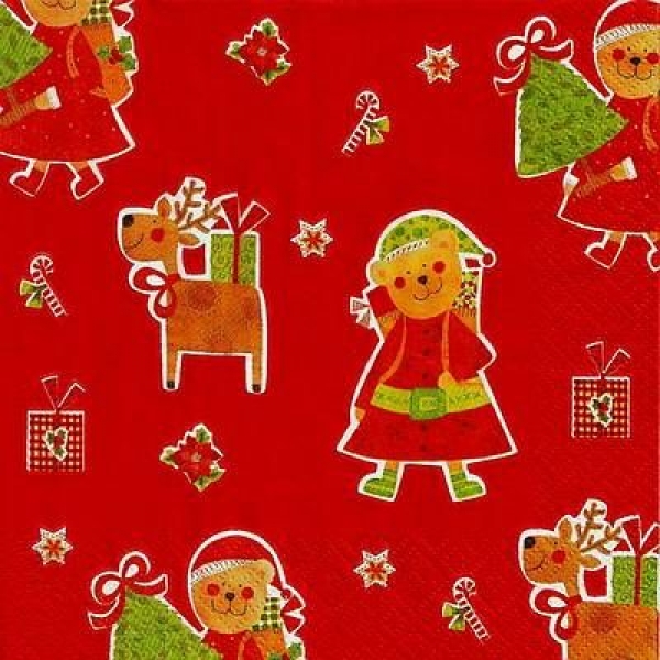 s9471 - X-Mas Teddy - Servietten - Packung - 20 Stück