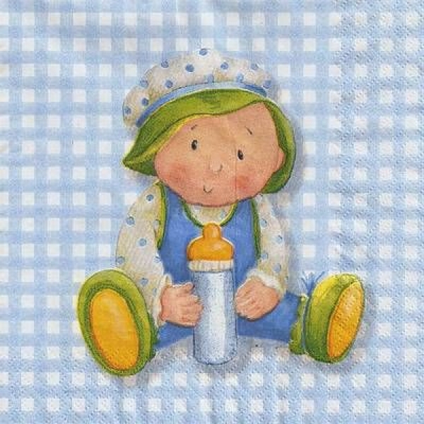 s9651 - Hello Baby - hellblau - Servietten - Packung - 20 Stück.