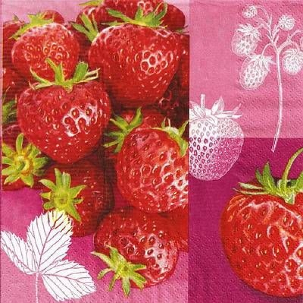 s9669 - Erdbeerzeit - Servietten - Packung - 20 Stück