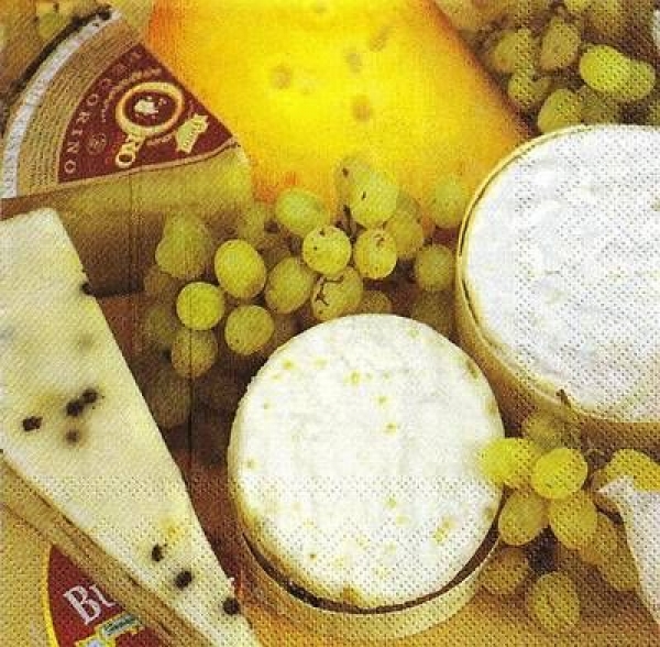 s9824 - Cheese and Grape - Servietten - Packung - 20 Stück