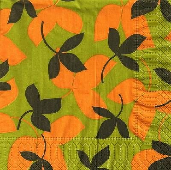 s9z10209 - Herbstlaub – grün - Napkins - Package - 20 pcs.