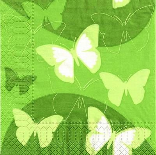 s9z10212 - Schmetterling - grün - Servietten - Packung - 20 Stück