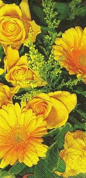 s9z10227 - Yellow Gerbera & Roses - Buffet - 16er-Paket