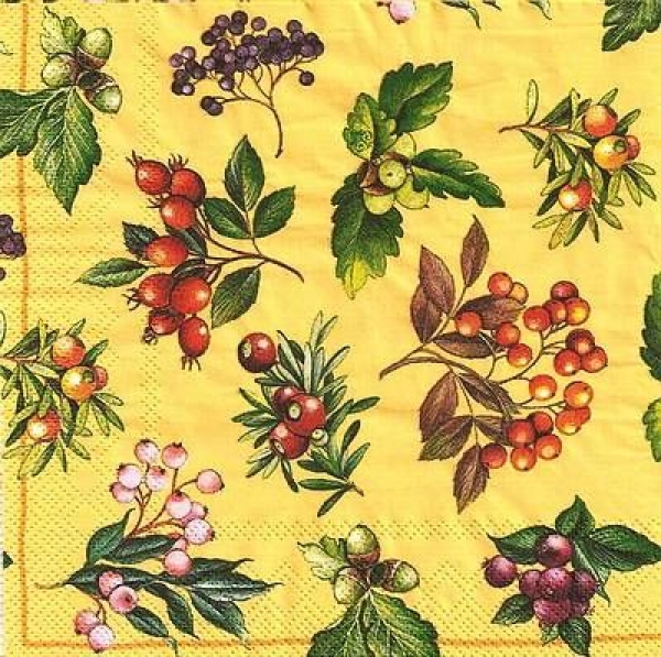 s9z10281 - Wild Berries - yellow - Servietten - Packung - 20 Stück