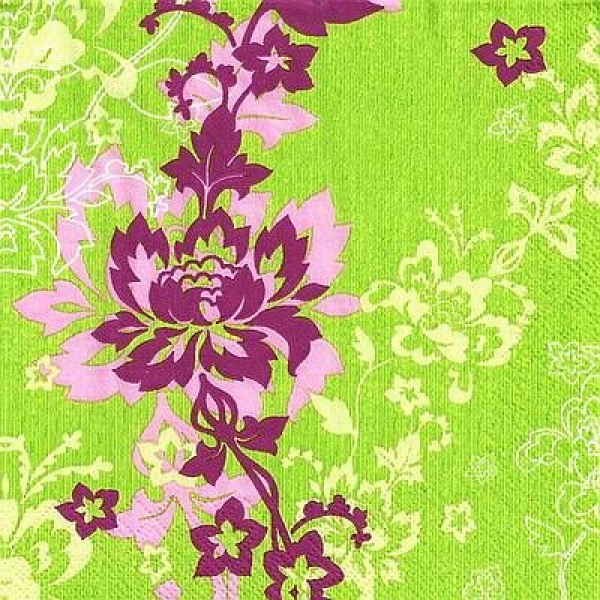 s9z10296 - Blüten – grün - Servietten - Packung - 40 Stück