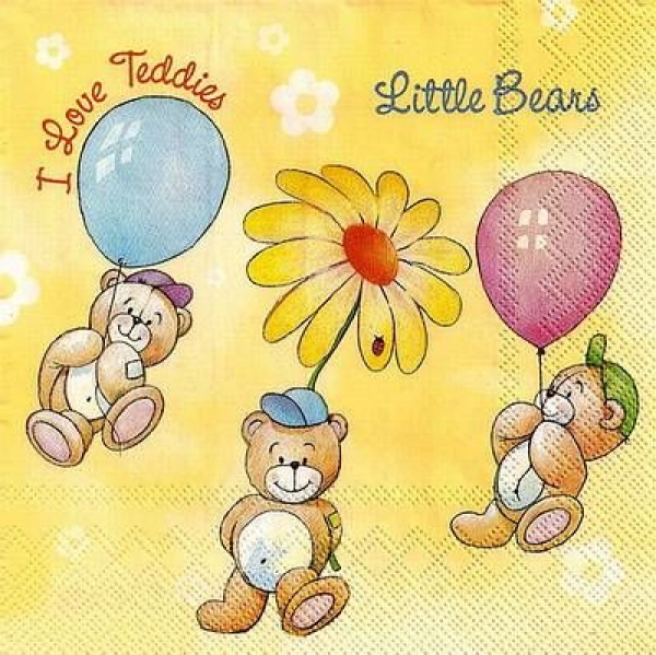 s9z10349 - Little Bears - creme - Servietten - Packung - 20 Stück