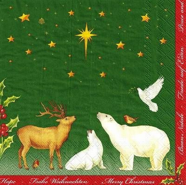 s9z10521 - Peace - green - Napkins - Package - 20 pcs..