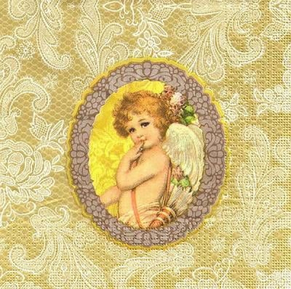 s9z10640 - Angel & Lace - gold - Servietten - Packung - 20 Stück.